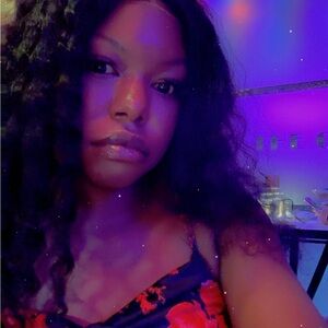 Floral Black and Red Dress